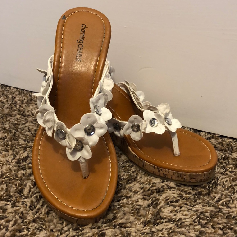 Charming Charlie Floral Wedges